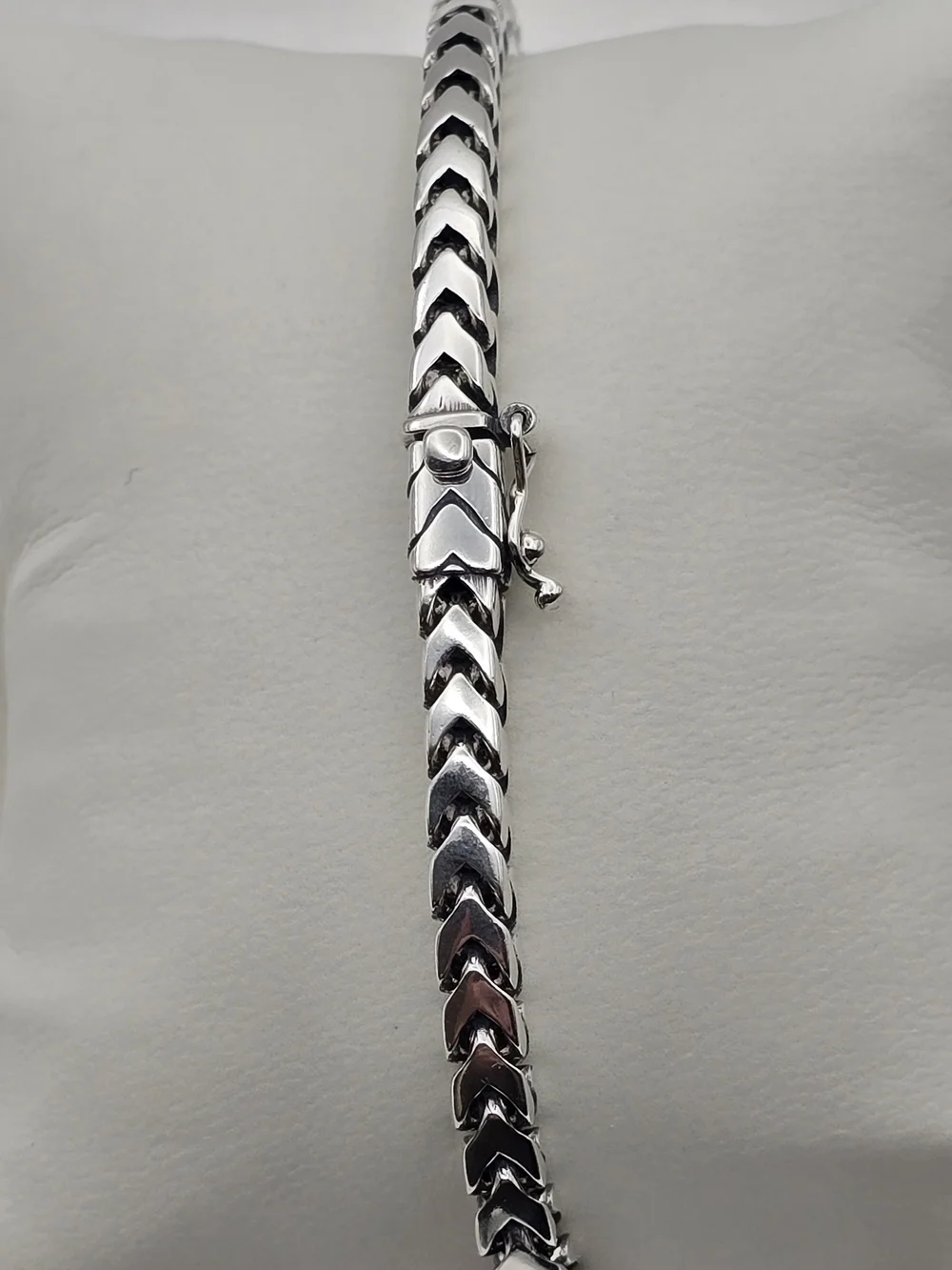 Rhodium Over Sterling Silver 925 Franco Bracelet